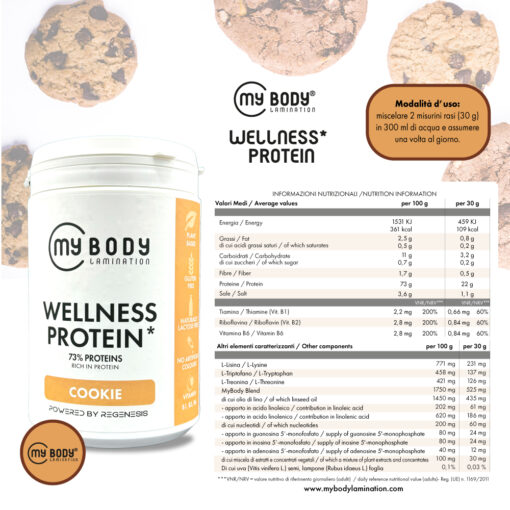 informazioni nutrizionali wellness protein gusto cookies